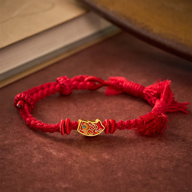 Auspicious Red String Koi Fish Success Bracelet