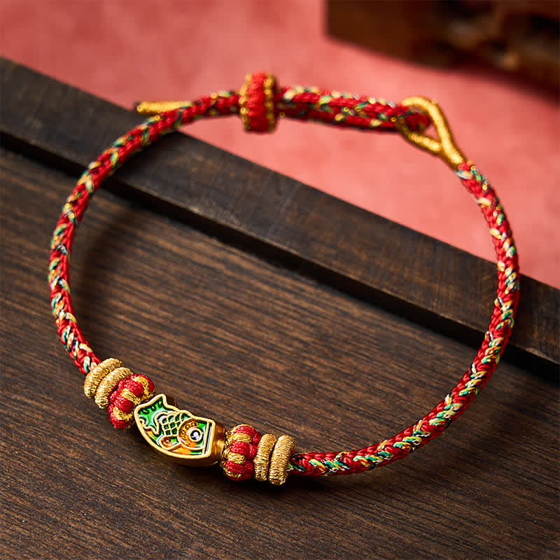 Hand-Woven String Koi Fish Strength Rope Bracelet