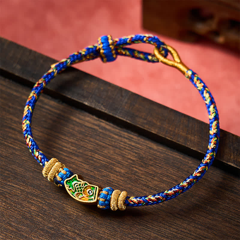 Hand-Woven String Koi Fish Strength Rope Bracelet