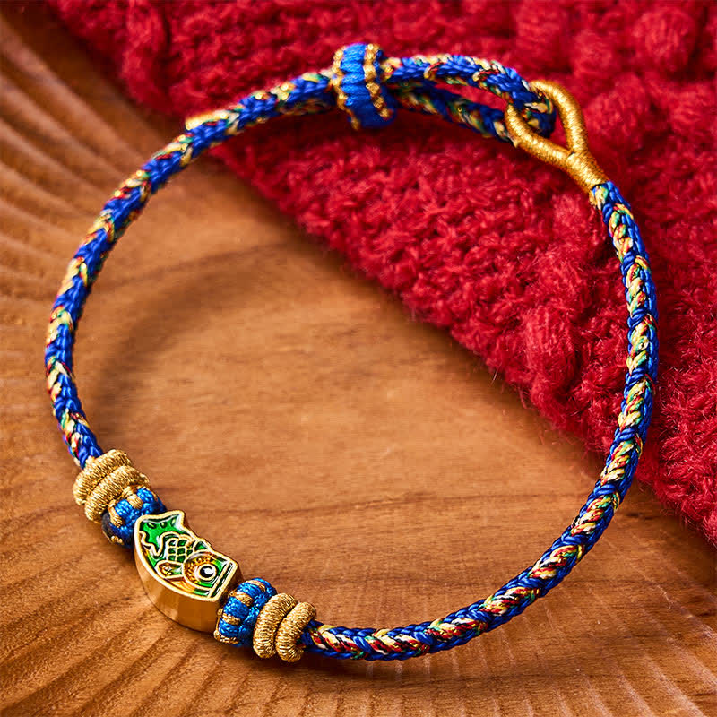 Hand-Woven String Koi Fish Strength Rope Bracelet