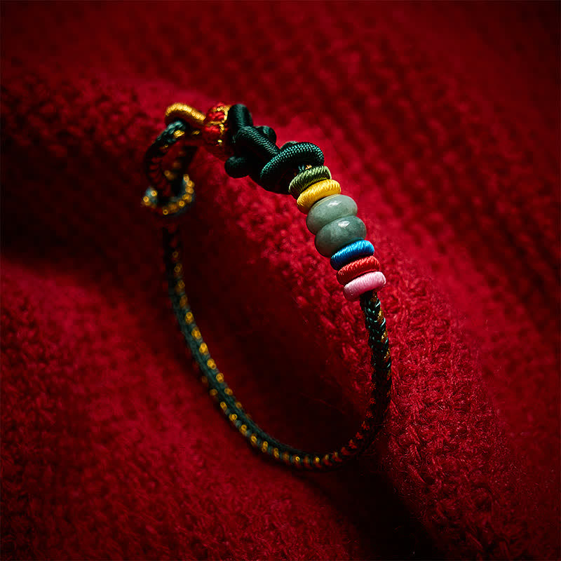 Hand-Woven Chinese Knotting Luck Jade String Bracelet