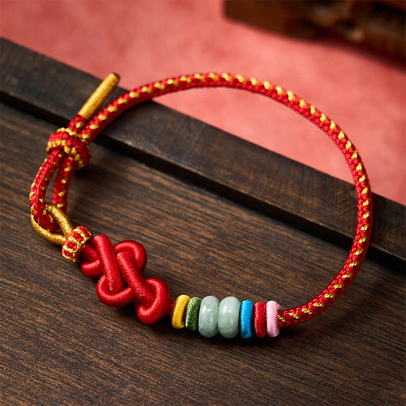 Hand-Woven Chinese Knotting Luck Jade String Bracelet