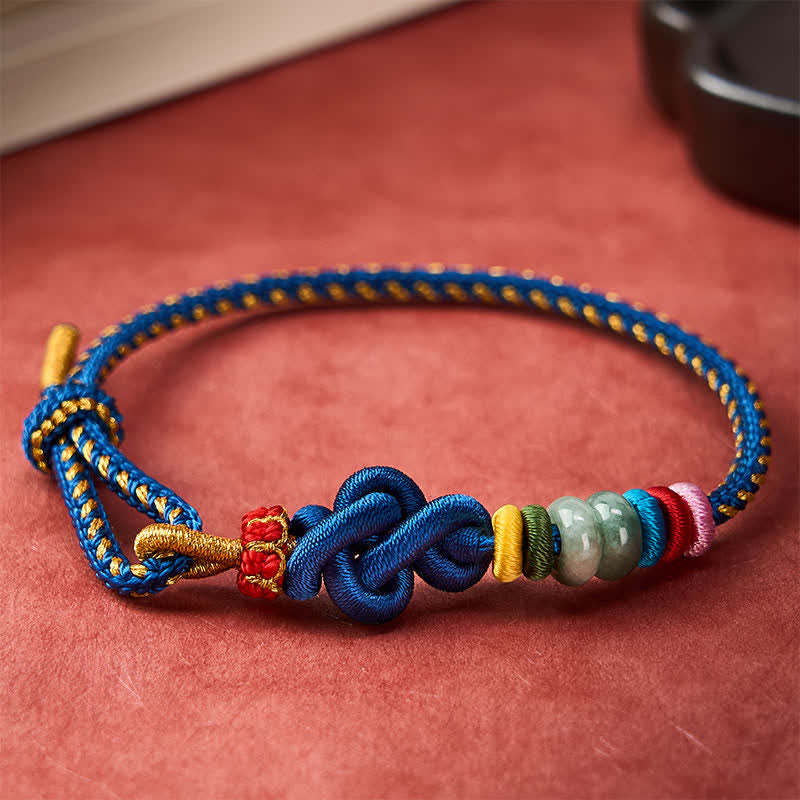 Hand-Woven Chinese Knotting Luck Jade String Bracelet