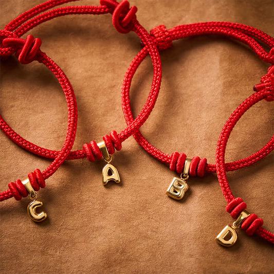 Titanium Steel Letter Red String Faith Bracelet