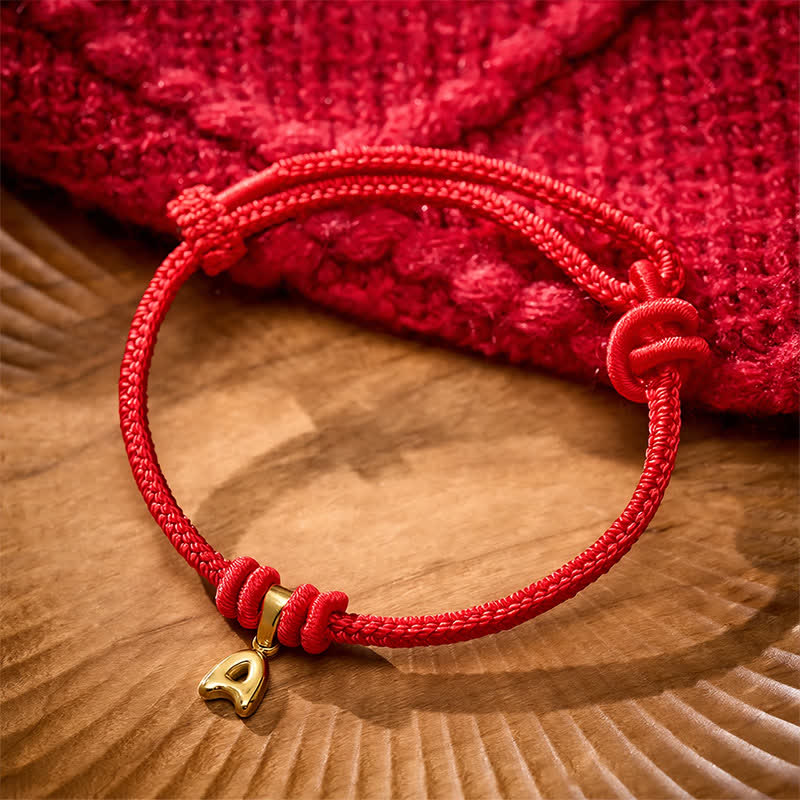 Titanium Steel Letter Red String Faith Bracelet