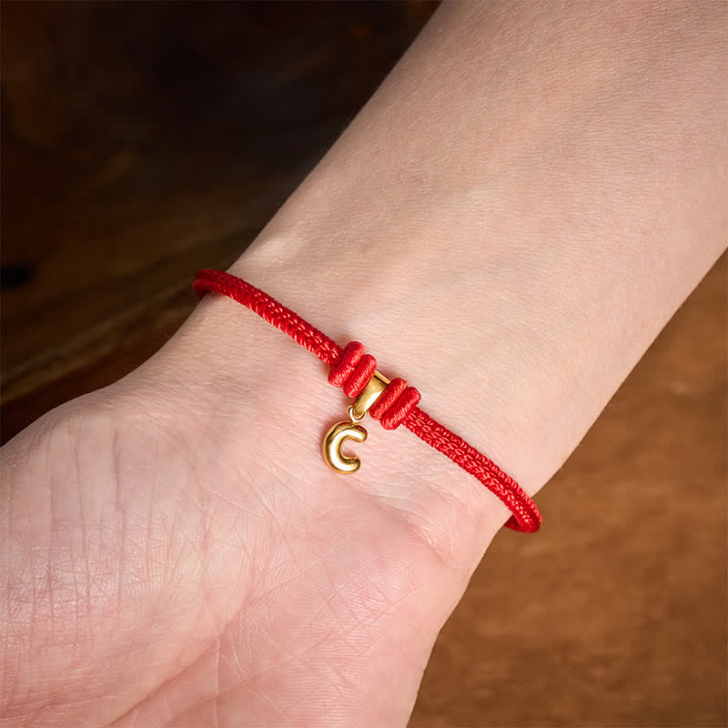 Titanium Steel Letter Red String Faith Bracelet