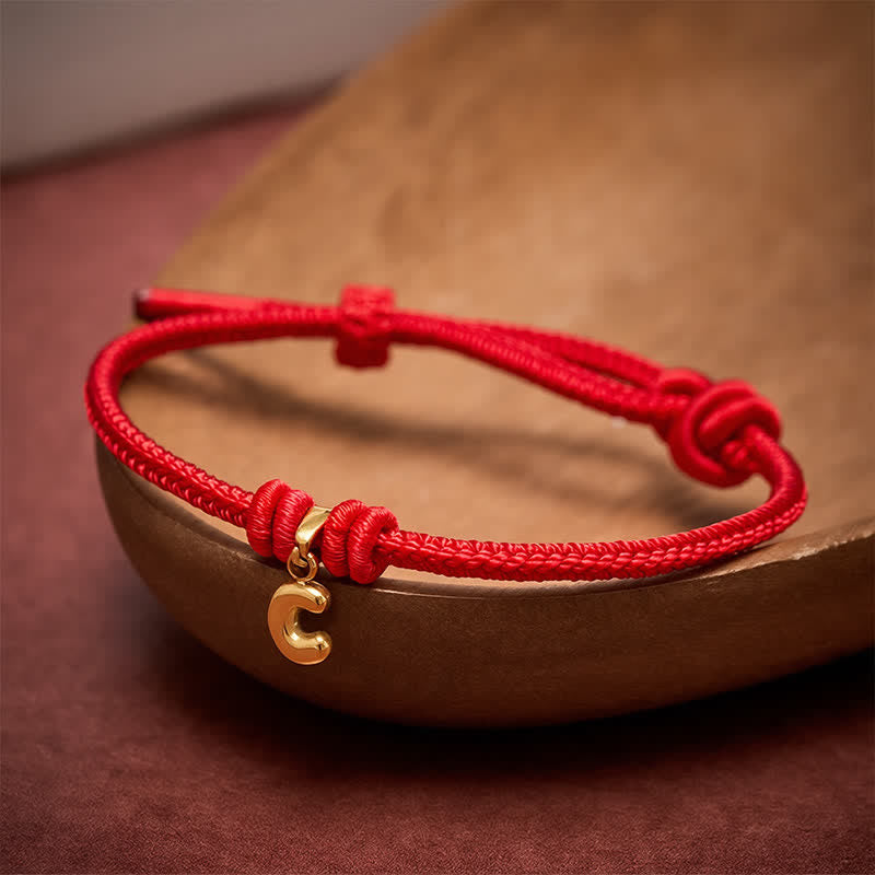 Titanium Steel Letter Red String Faith Bracelet