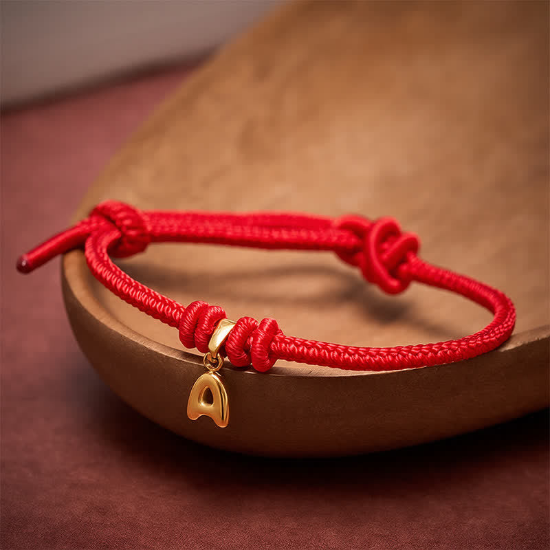 Titanium Steel Letter Red String Faith Bracelet
