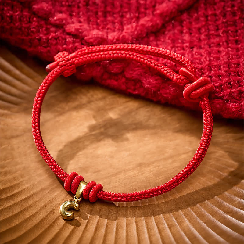 Titanium Steel Letter Red String Faith Bracelet