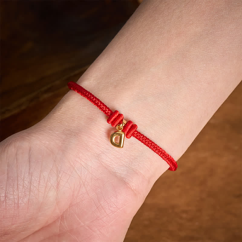 Titanium Steel Letter Red String Faith Bracelet