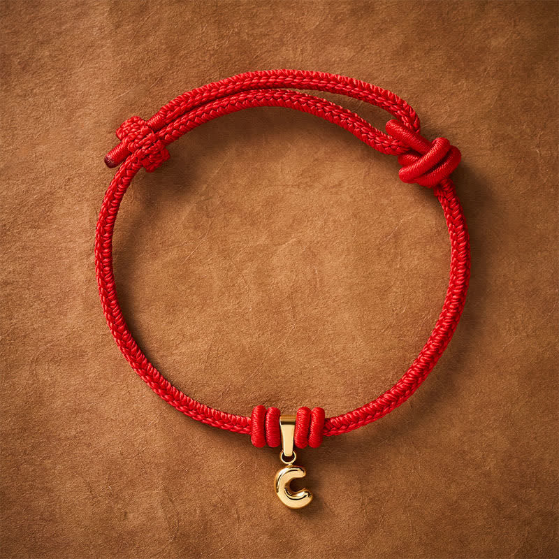 Titanium Steel Letter Red String Faith Bracelet