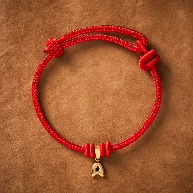 Titanium Steel Letter Red String Faith Bracelet