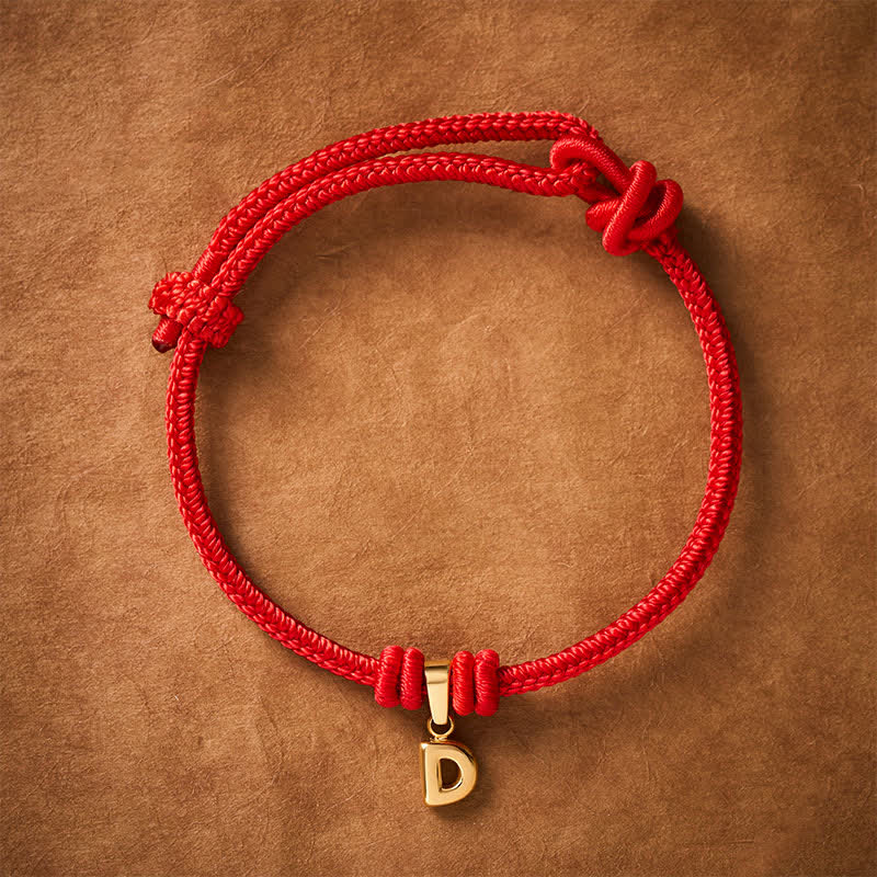 Titanium Steel Letter Red String Faith Bracelet
