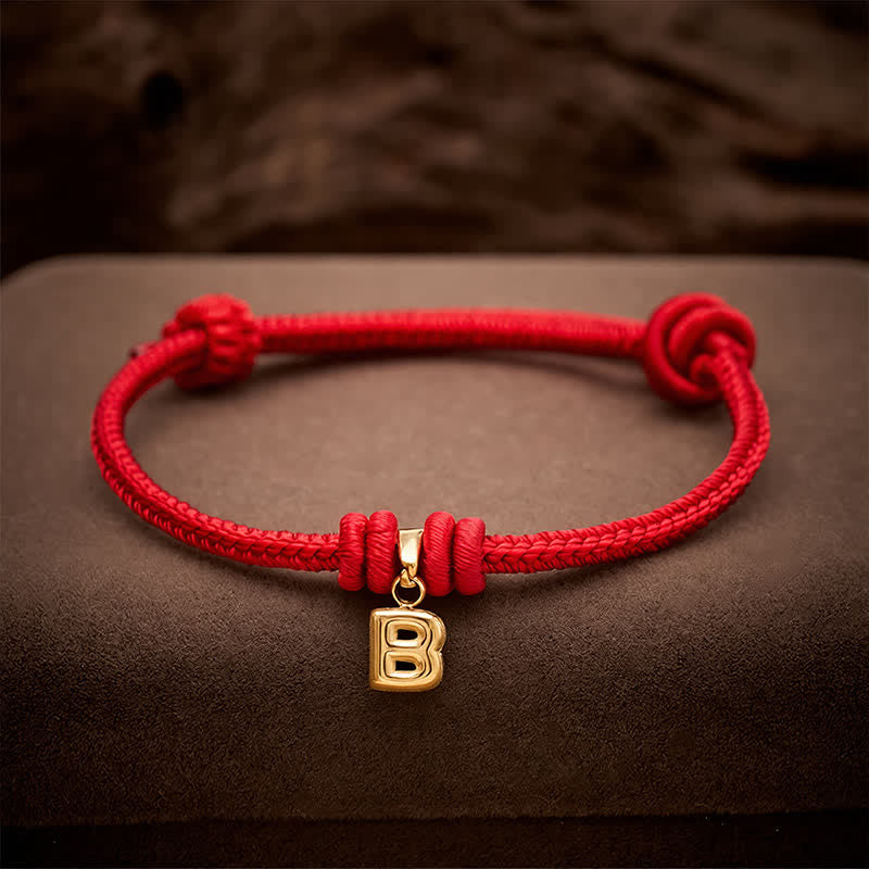 Titanium Steel Letter Red String Faith Bracelet