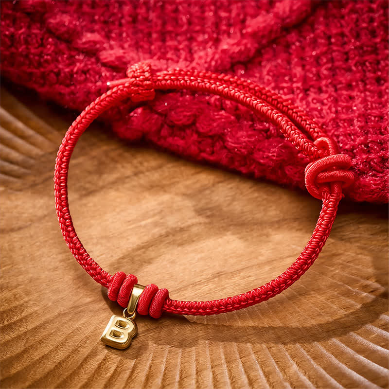 Titanium Steel Letter Red String Faith Bracelet