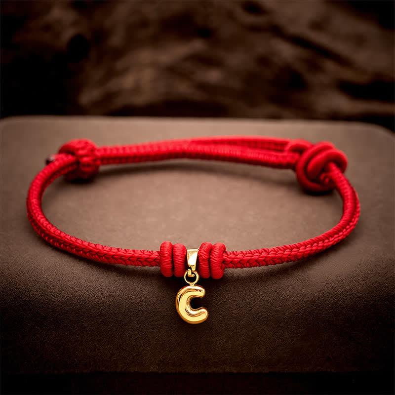 Titanium Steel Letter Red String Faith Bracelet