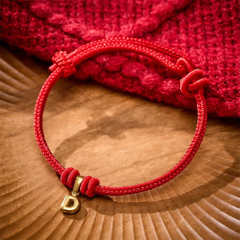Titanium Steel Letter Red String Faith Bracelet