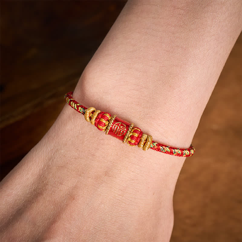 Fu Character Red String Fortune Bracelet