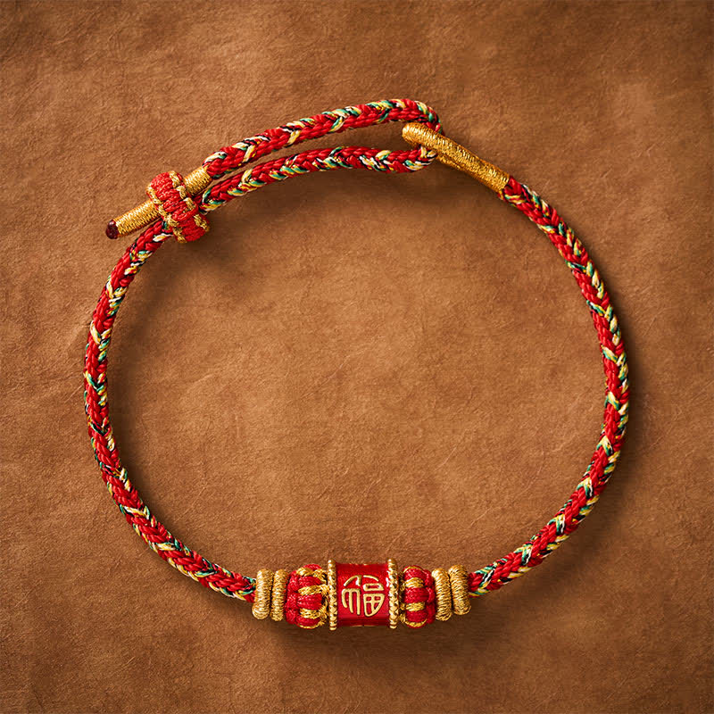 Fu Character Red String Fortune Bracelet