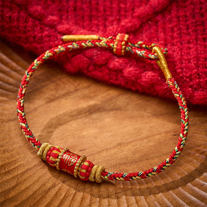 Fu Character Red String Fortune Bracelet