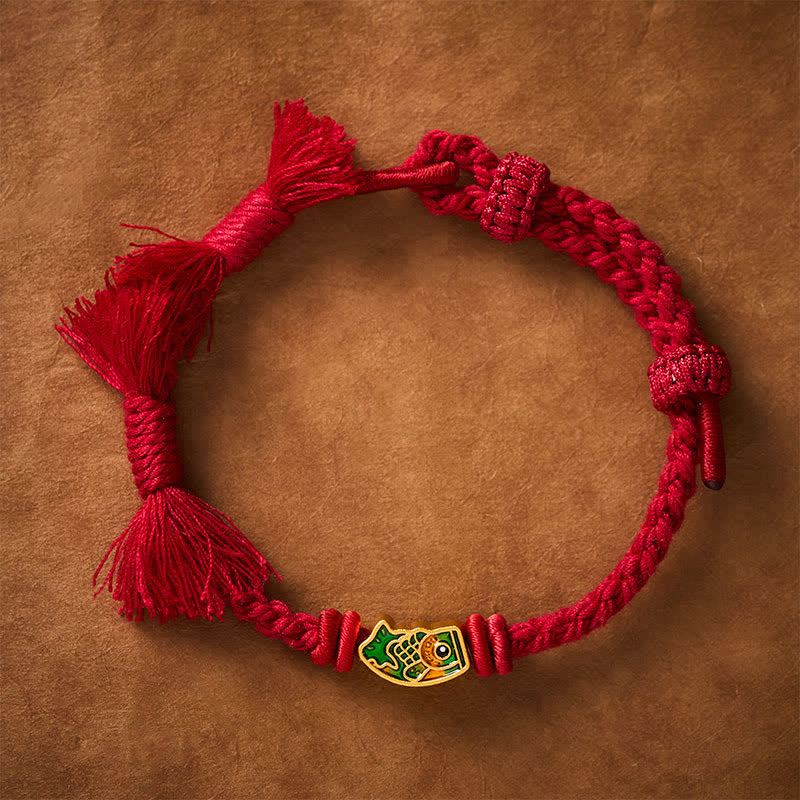 Auspicious Red String Koi Fish Success Bracelet