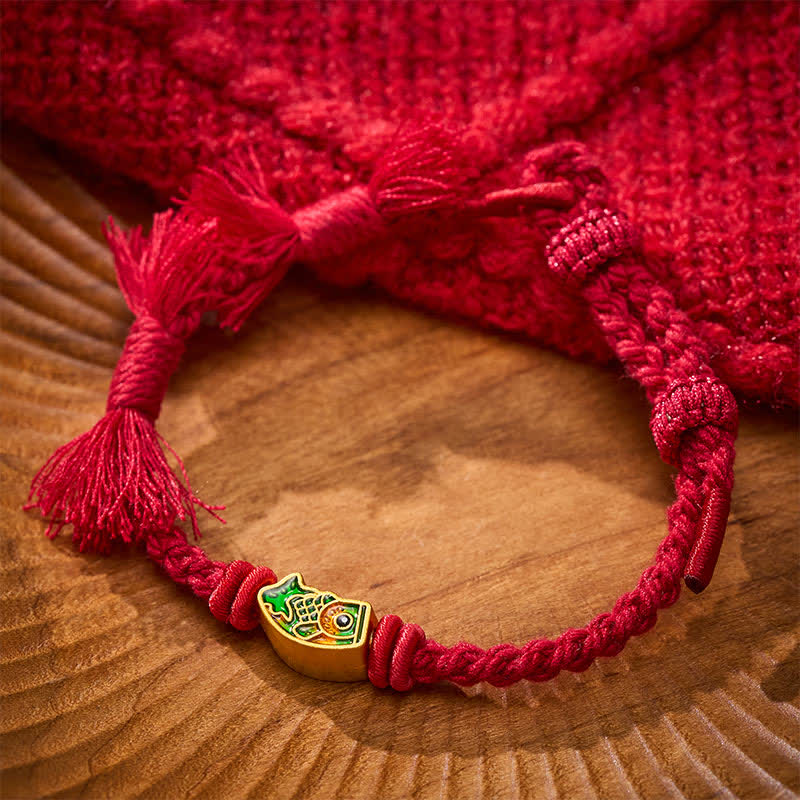 Auspicious Red String Koi Fish Success Bracelet