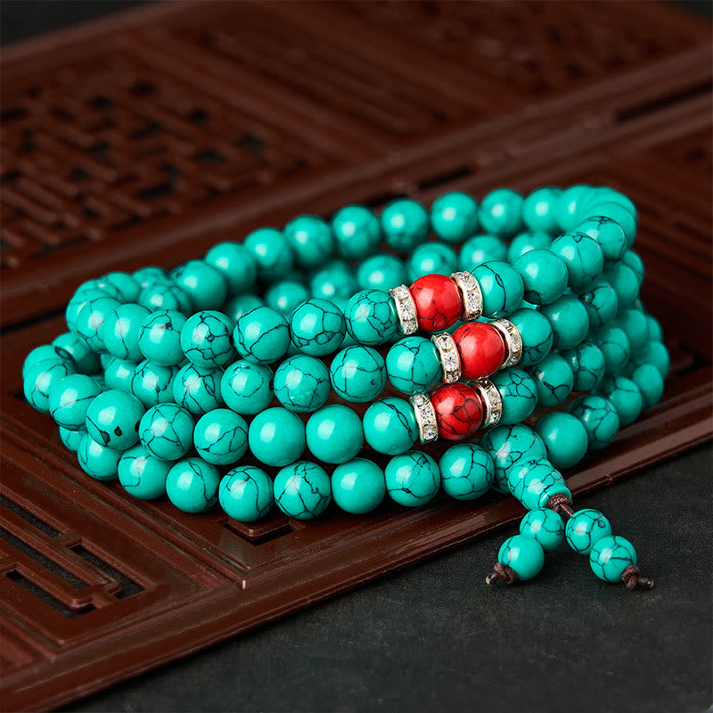 Turquoise Inspired 108 Beads Multi Wrap Protection Mala