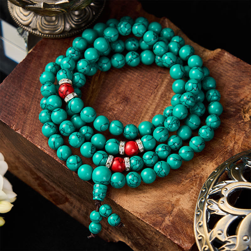 Turquoise Inspired 108 Beads Multi Wrap Protection Mala