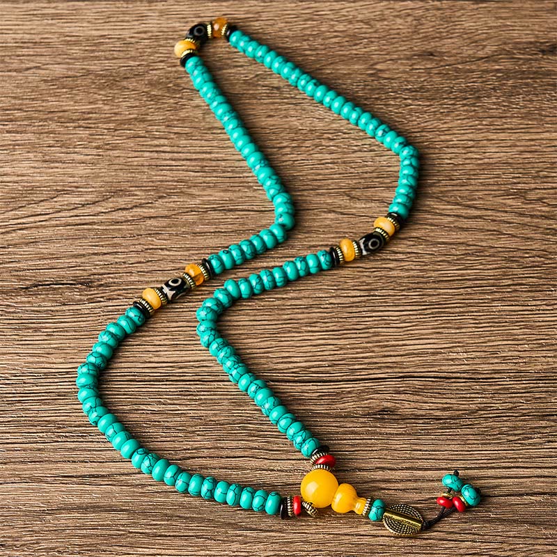 Turquoise Abacus Beads Dzi Bead Communication and Prosperity Mala