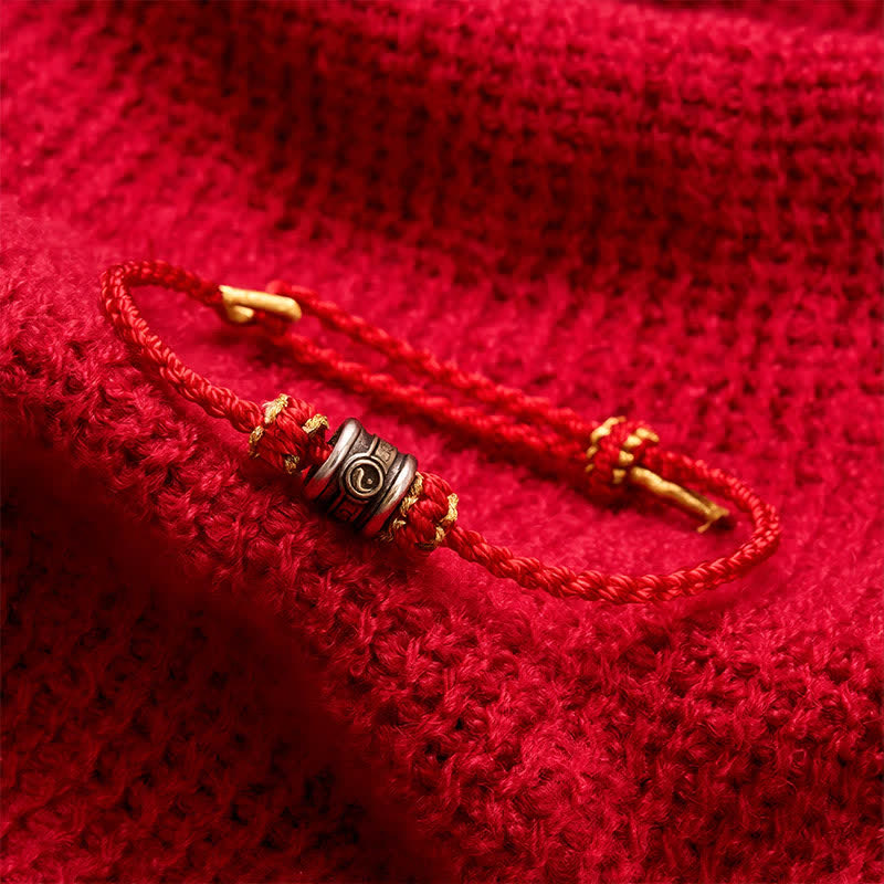Copper Yin Yang Red String Harmony Bracelet