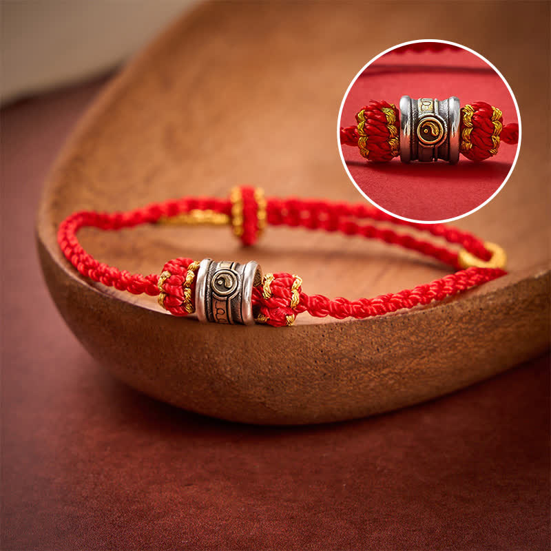 Copper Yin Yang Red String Harmony Bracelet