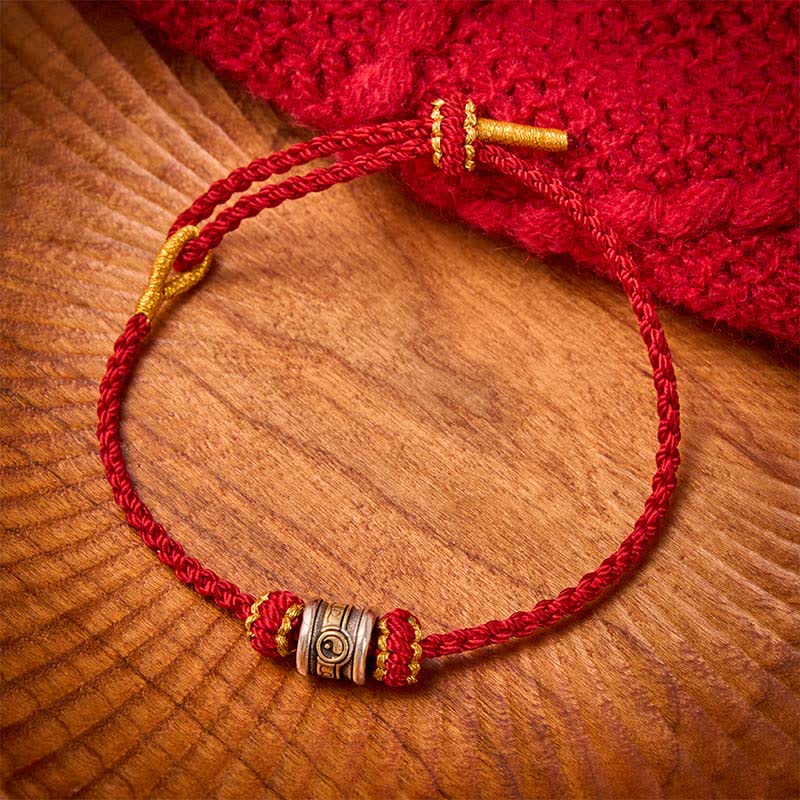 Copper Yin Yang Red String Harmony Bracelet