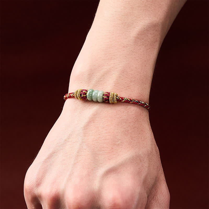 Hand-Woven Luck Abacus Jade Beads String Bracelet