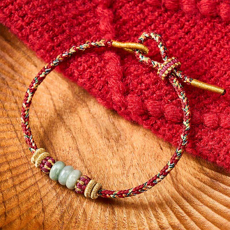 Hand-Woven Luck Abacus Jade Beads String Bracelet