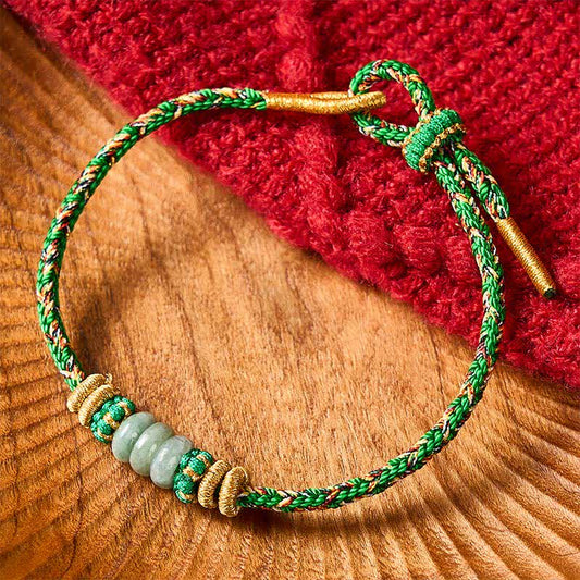 Hand-Woven Luck Abacus Jade Beads String Bracelet