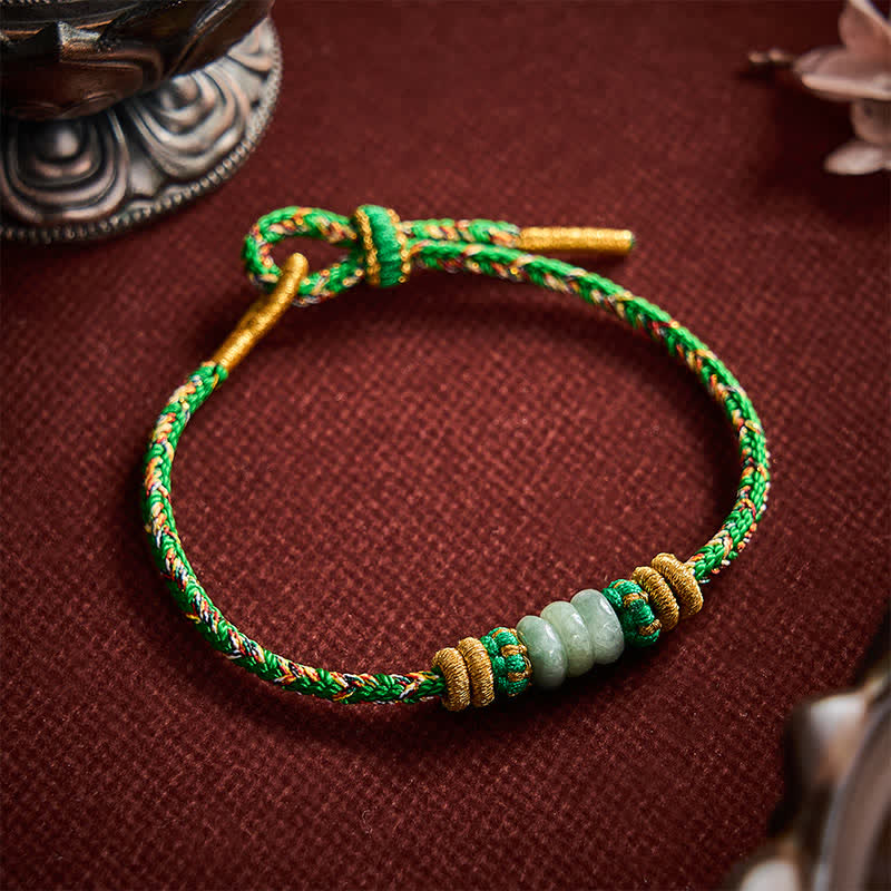 Hand-Woven Luck Abacus Jade Beads String Bracelet