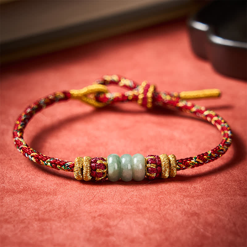 Hand-Woven Luck Abacus Jade Beads String Bracelet