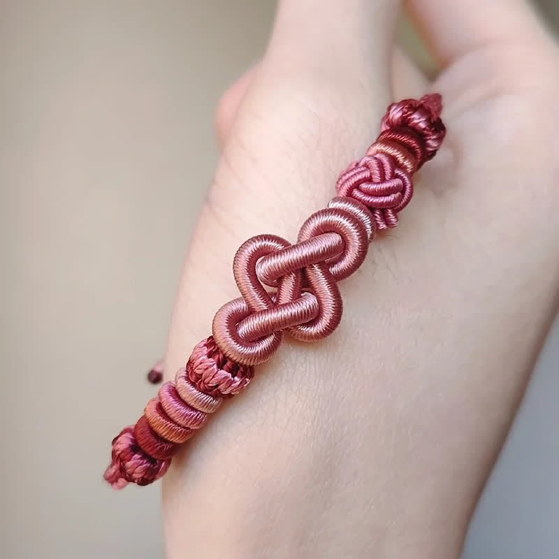 Hand-Woven Jade Beads Luck Pink String Bracelet