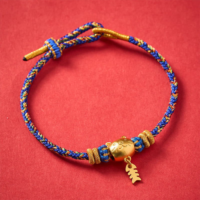 Copper Cat Fish Multiple Colors String Balance Bracelet