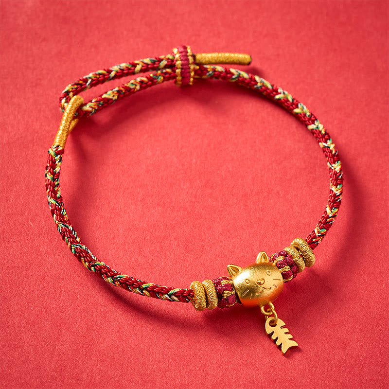 Copper Cat Fish Multiple Colors String Balance Bracelet