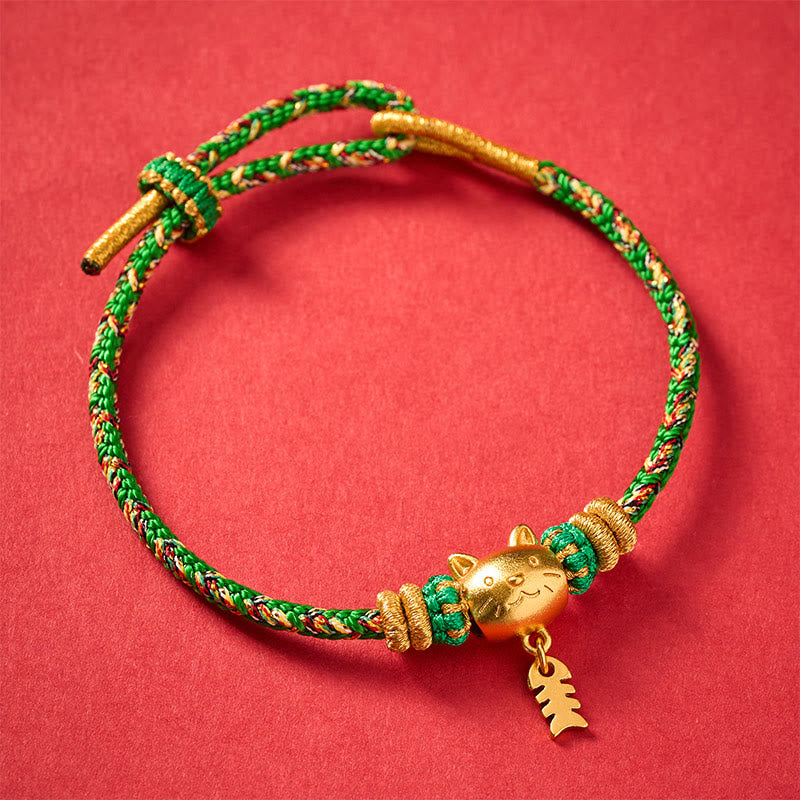 Copper Cat Fish Multiple Colors String Balance Bracelet