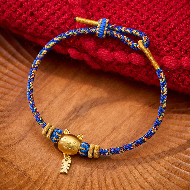 Copper Cat Fish Multiple Colors String Balance Bracelet