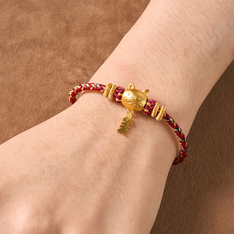 Copper Cat Fish Multiple Colors String Balance Bracelet