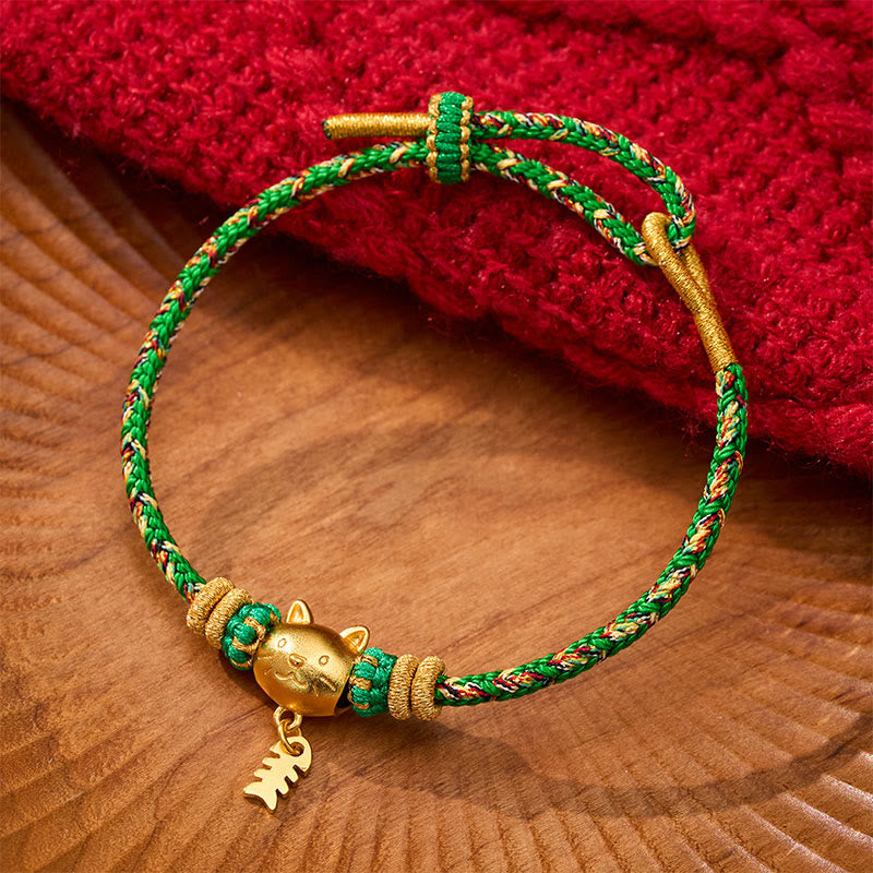 Copper Cat Fish Multiple Colors String Balance Bracelet