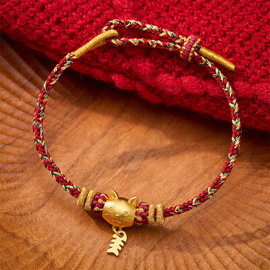 Copper Cat Fish Multiple Colors String Balance Bracelet