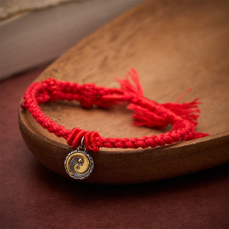 Copper Yin Yang Red String Balance Bracelet