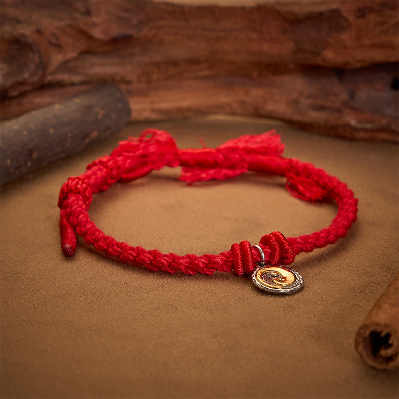 Copper Yin Yang Red String Balance Bracelet