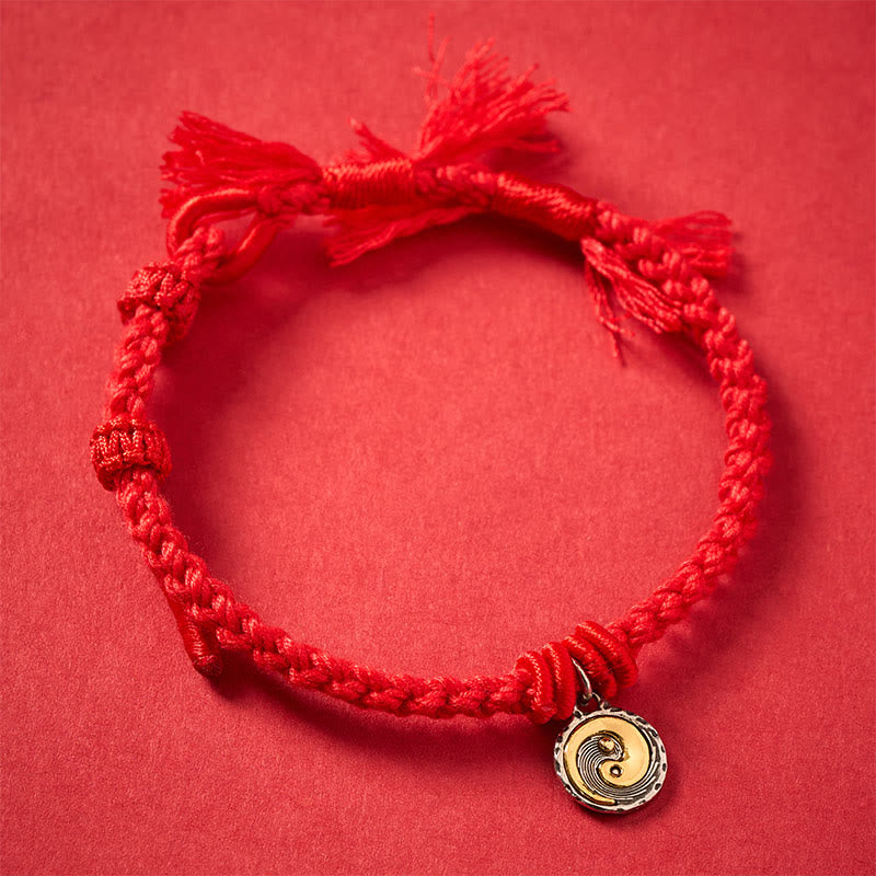 Copper Yin Yang Red String Balance Bracelet