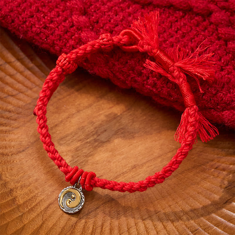 Copper Yin Yang Red String Balance Bracelet