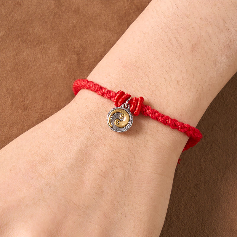 Copper Yin Yang Red String Balance Bracelet
